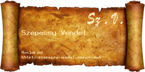 Szepessy Vendel névjegykártya
